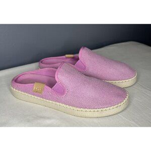 UGG Shoes Womens 7 Wildflower Pink Delu Slide Canvas Slip On Mules Beachy Summer